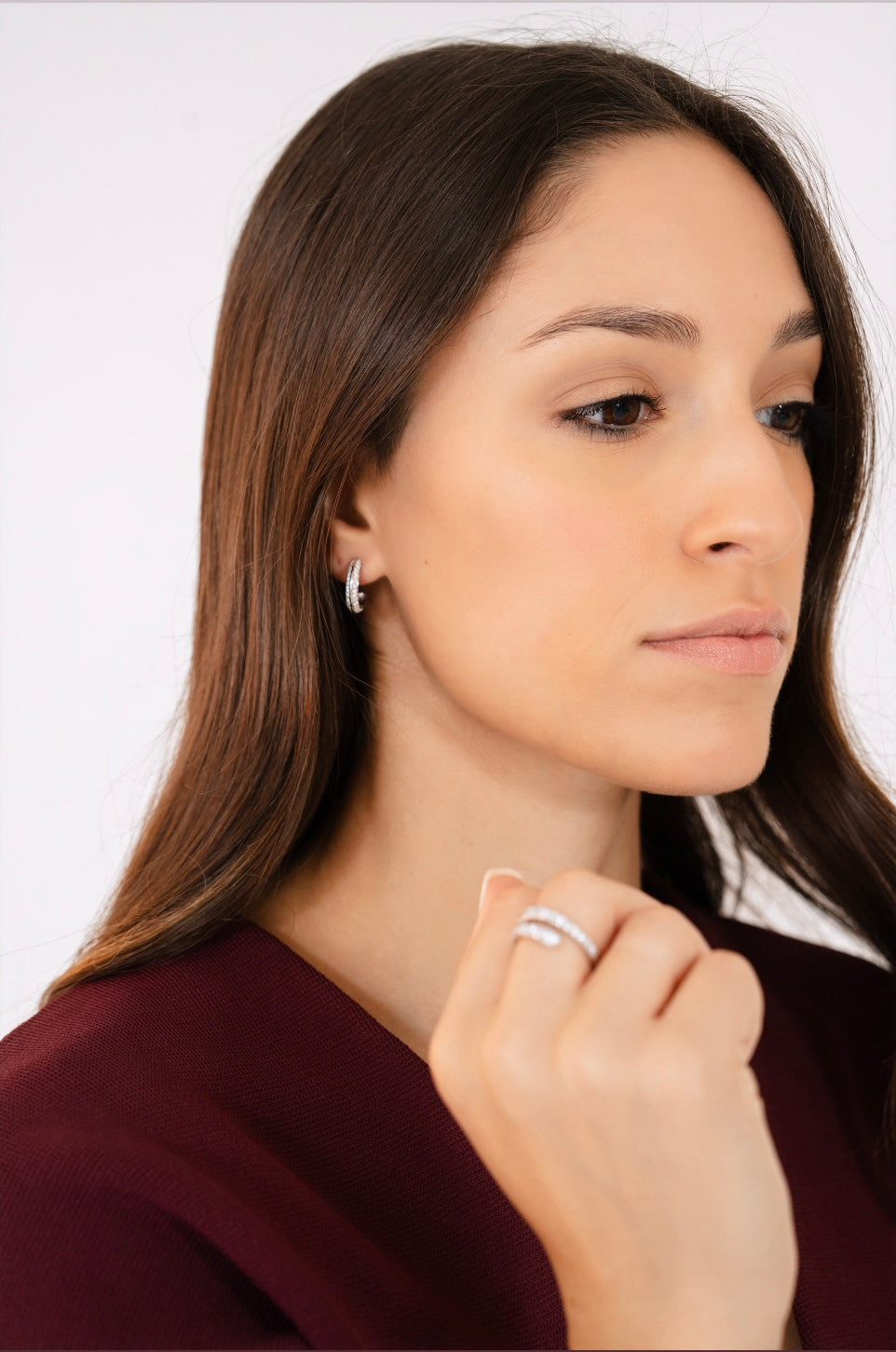14K 5/8 CTW Natural Diamond Hoop Earrings