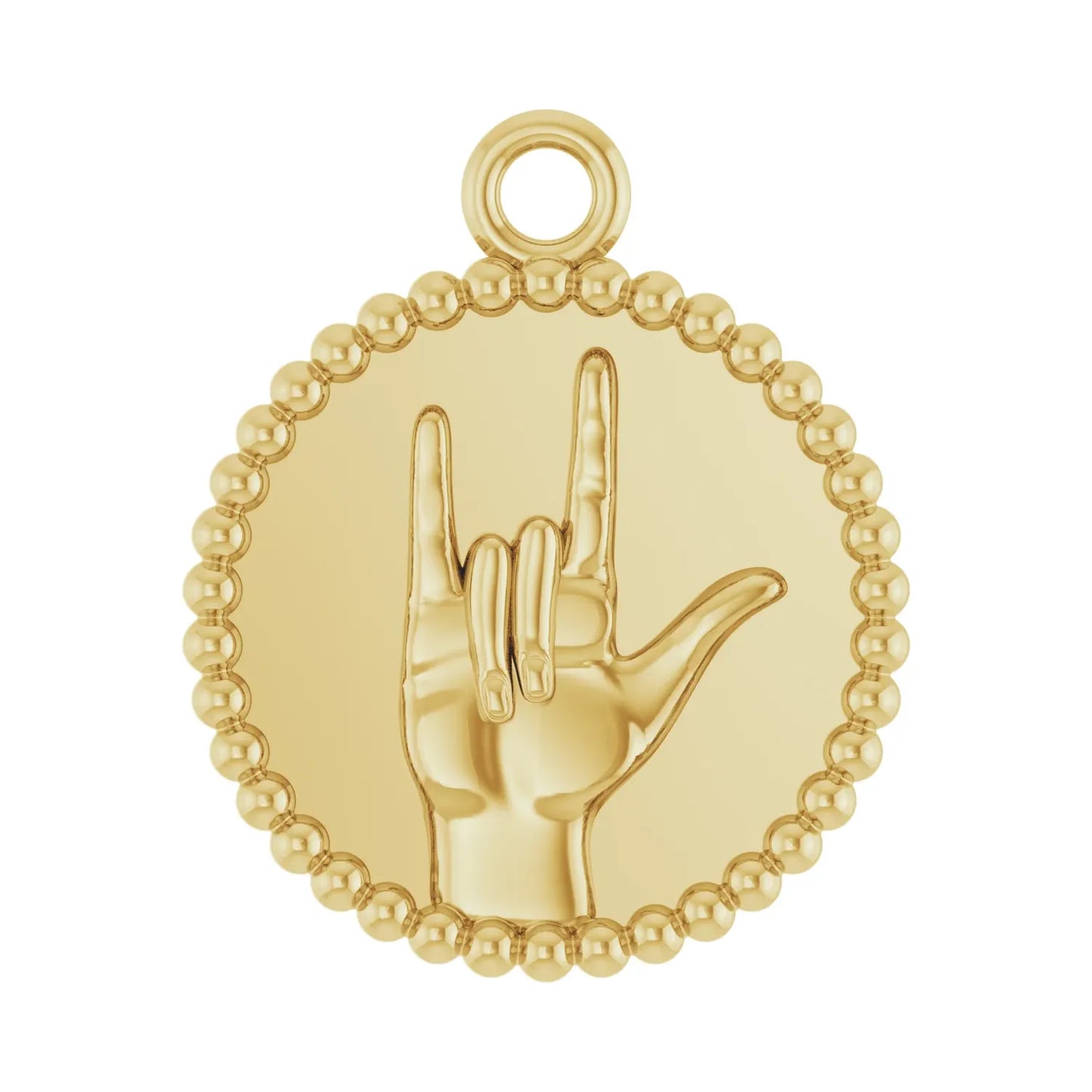 14K I Love You Sign Language Dangle
