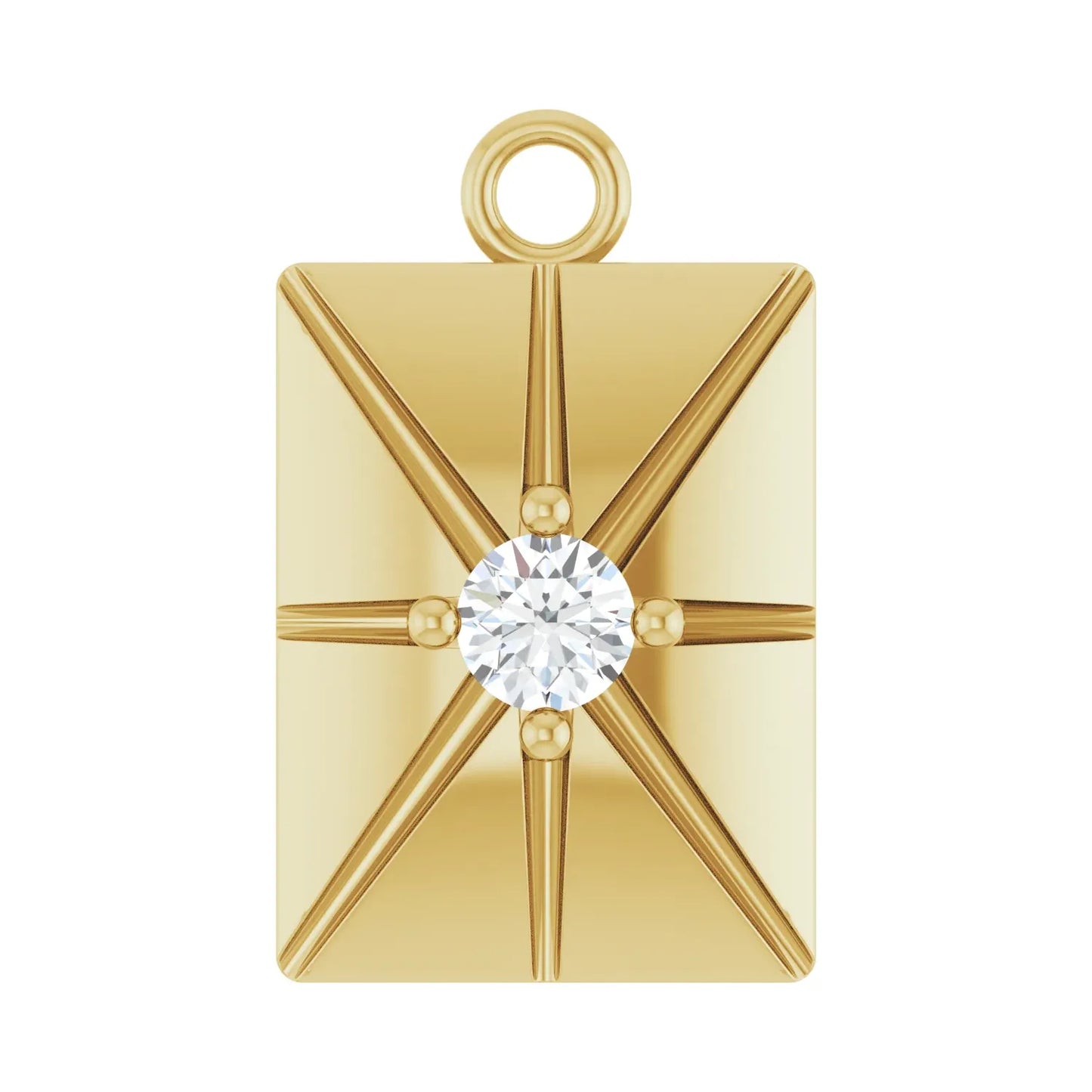 14K .03 CT Natural Diamond Starburst Dangle