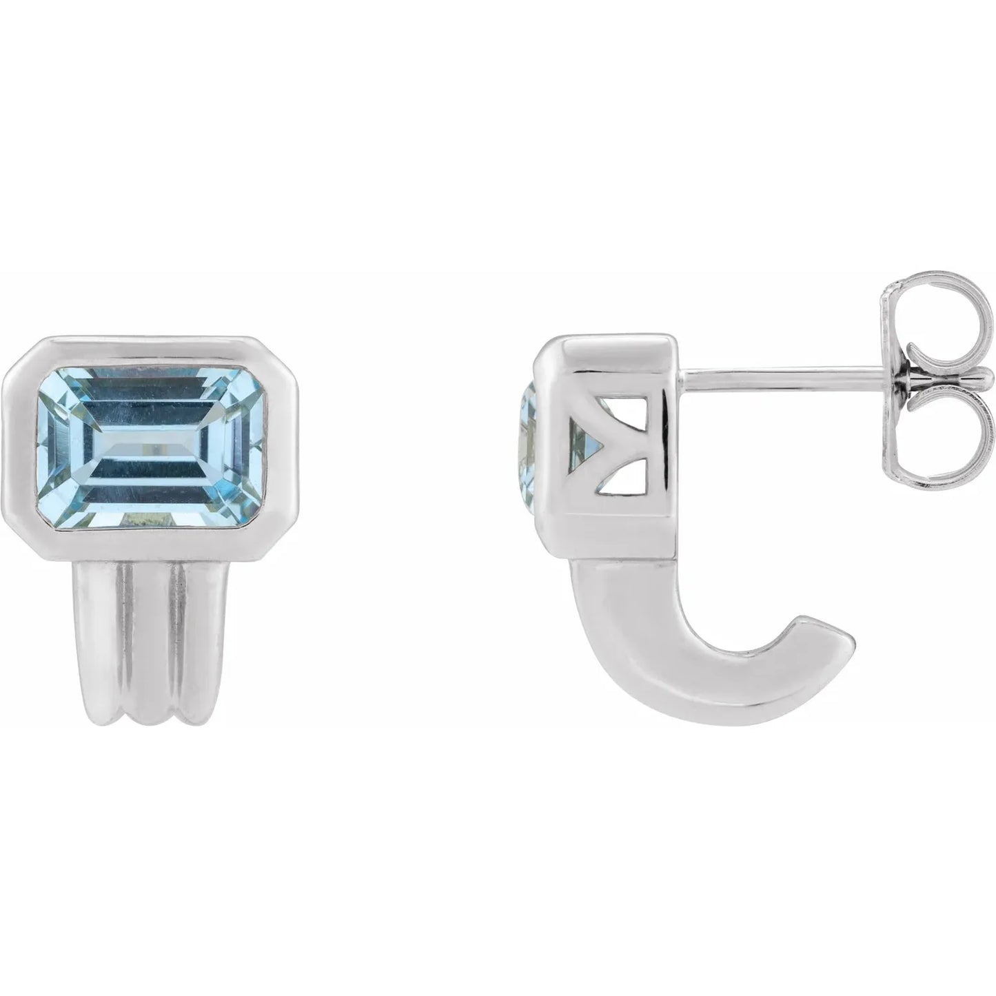 14K Natural Sky Blue Topaz Earrings