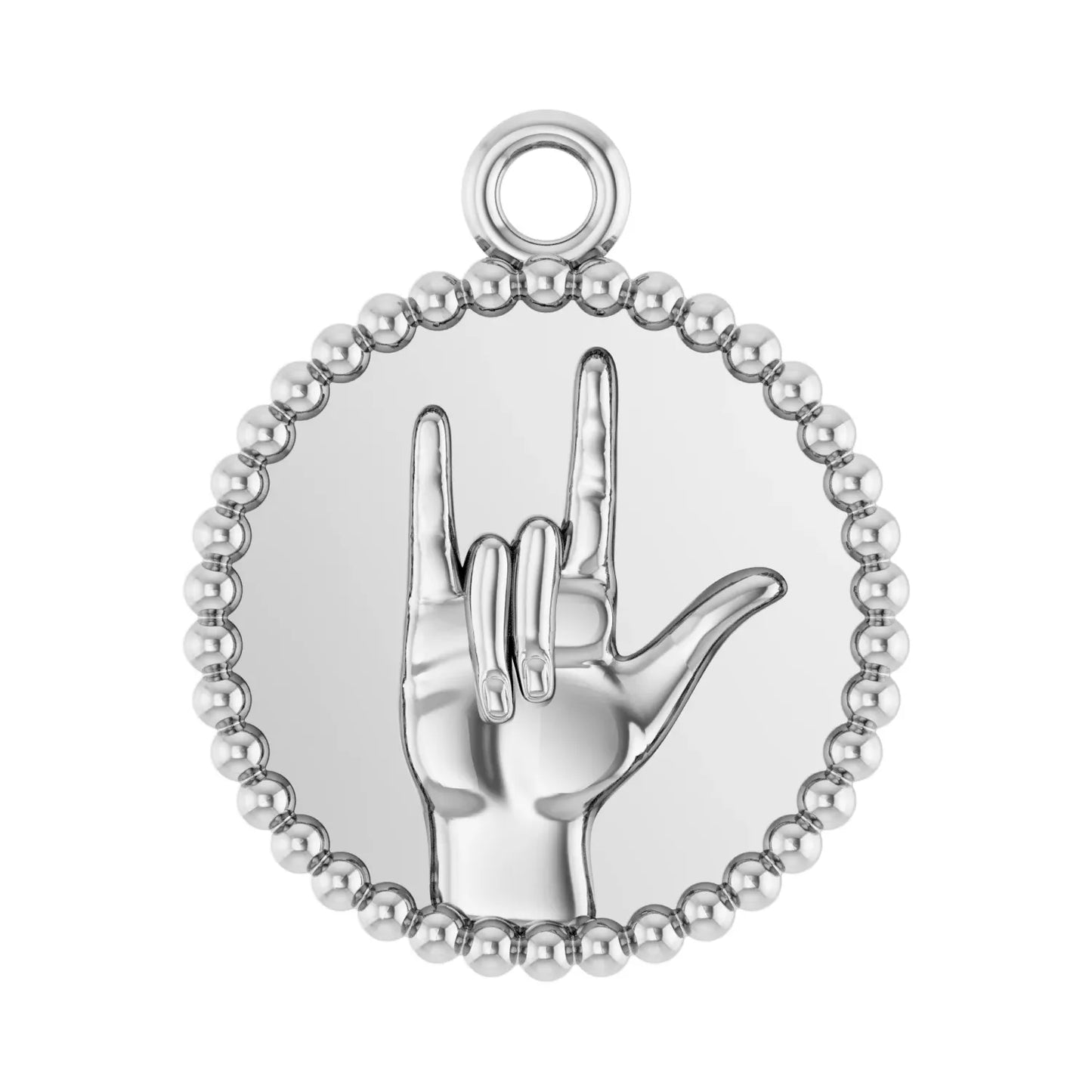 14K I Love You Sign Language Dangle
