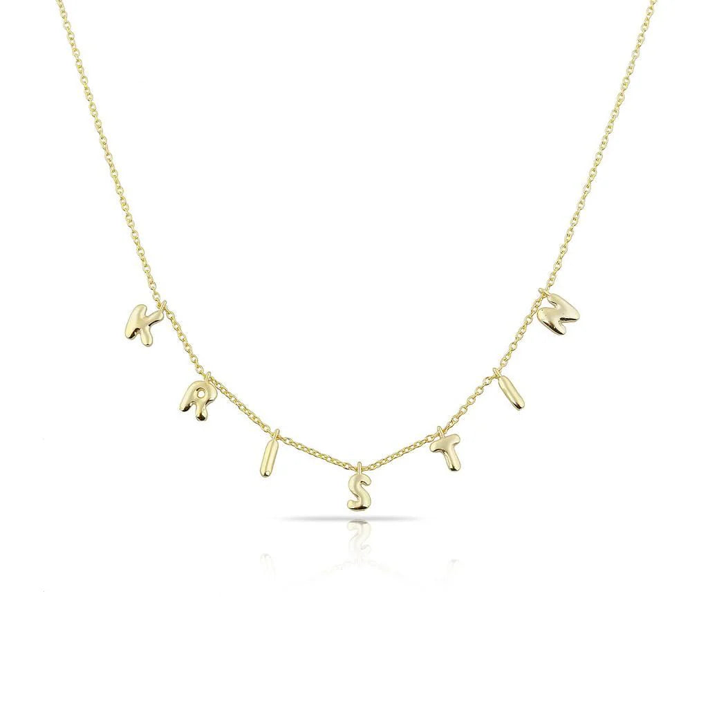 Water Resistant It's all in a name *mini* Bubble Letter Necklace