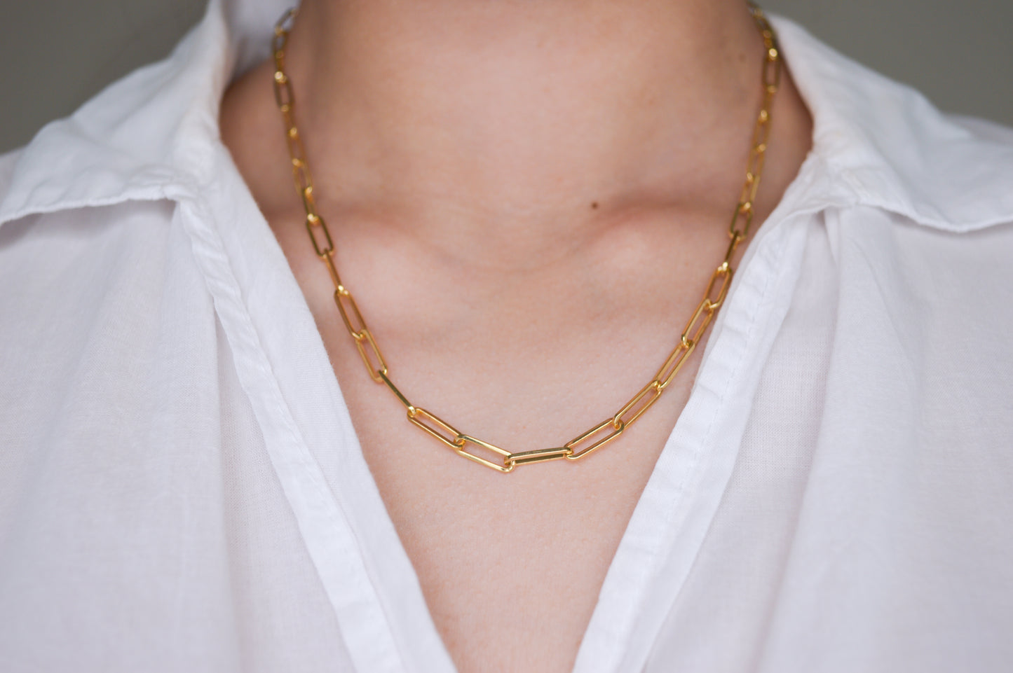 3.85 mm Paperclip-Style Necklace