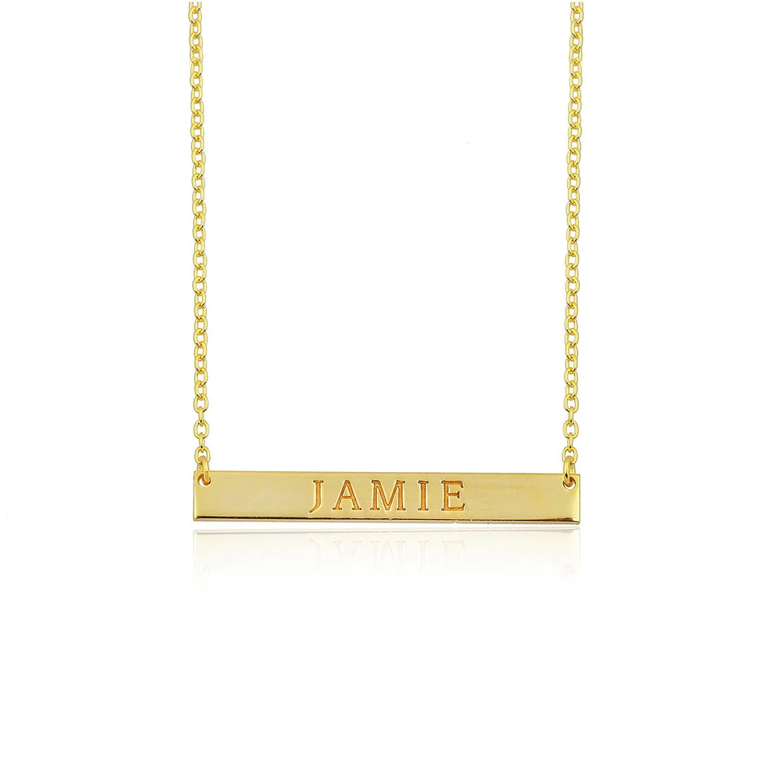 Water Resistant Single Bar Nameplate Necklace