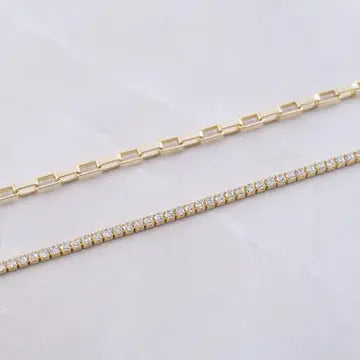 Tennis & Paperclip Bracelet Set