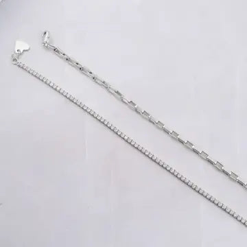 Tennis & Paperclip Bracelet Set