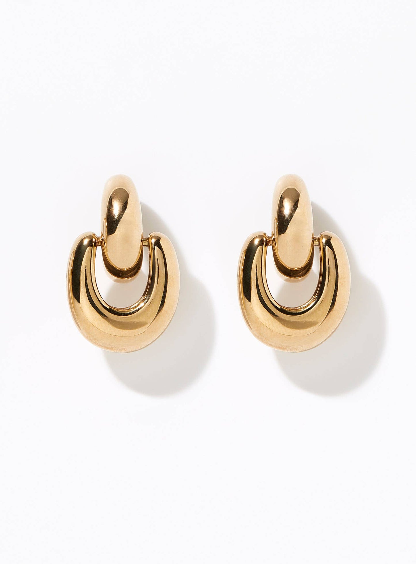 Puffy Door Knocker Hoop Earrings