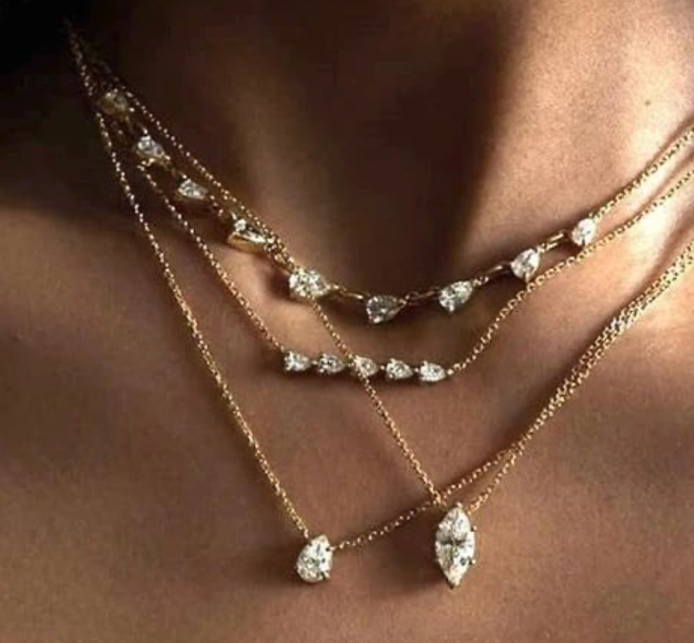 5 stone bar layering necklace