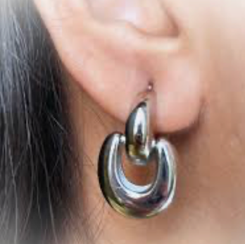 Puffy Door Knocker Hoop Earrings