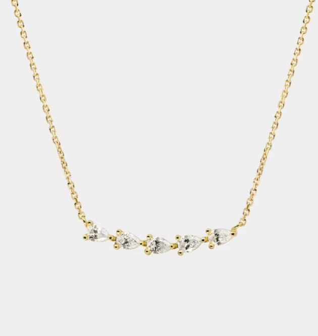 5 stone bar layering necklace