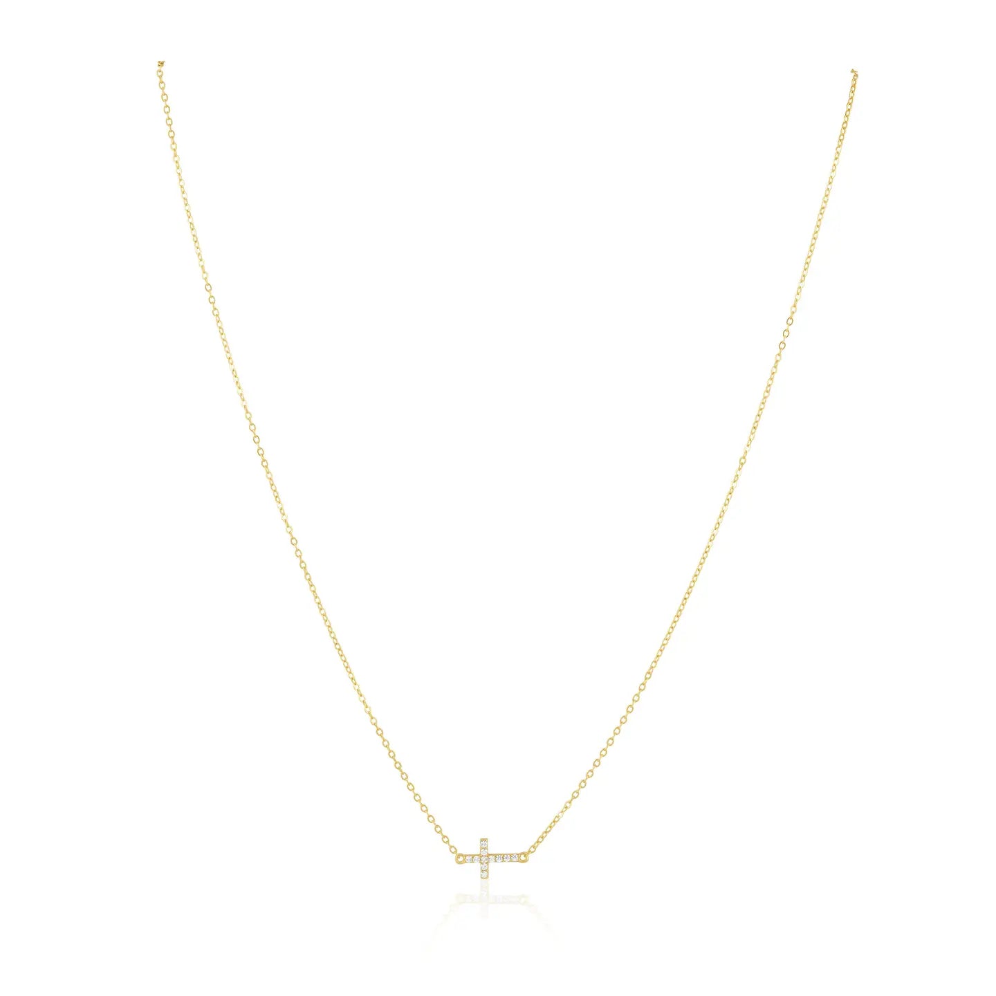 Sideways Cross Necklace