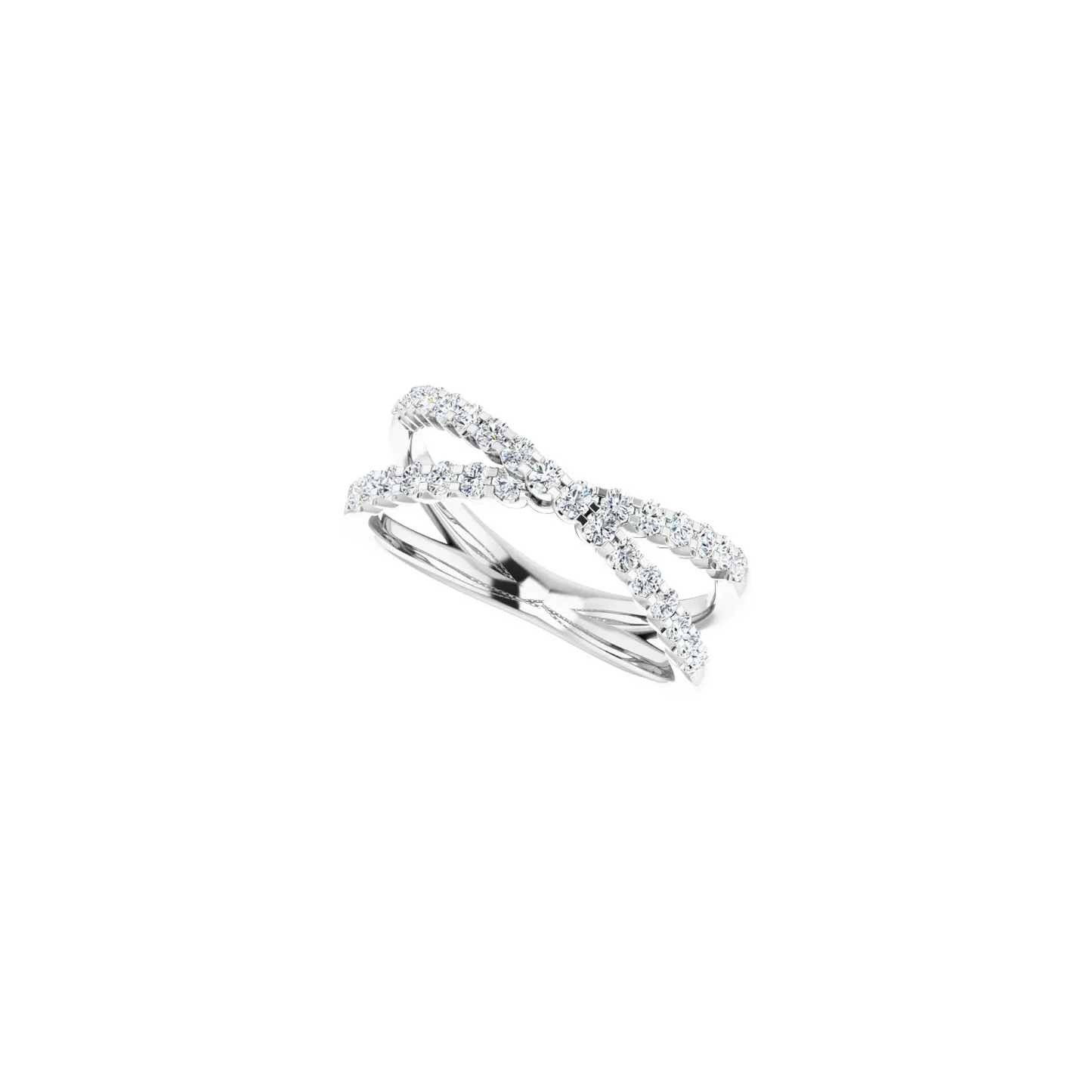 14K White 1/2 CTW Natural Diamond Criss-Cross Ring