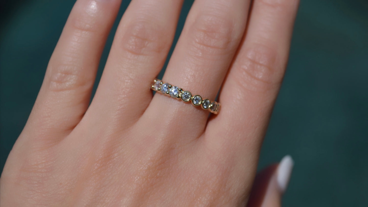 14K Yellow 1 1/3 CTW Natural Diamond Reversible Eternity Band