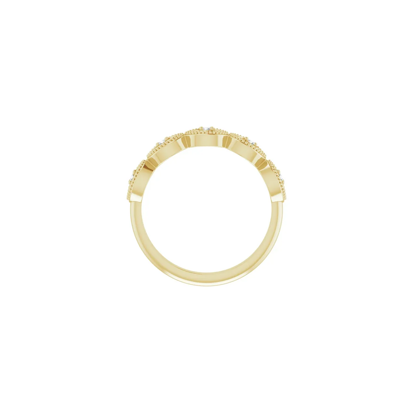 14K Yellow .07 CTW Natural Diamond Evil Eye Stackable Ring
