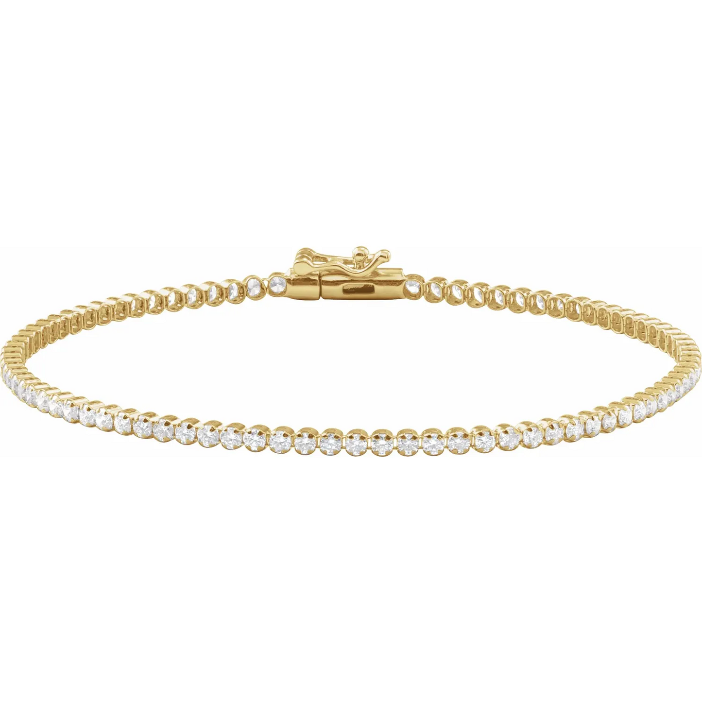 14K Yellow 1 5/8 CTW Natural Diamond Line 7" Bracelet