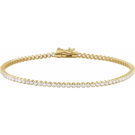 14K Yellow 1 5/8 CTW Natural Diamond Line 7" Bracelet