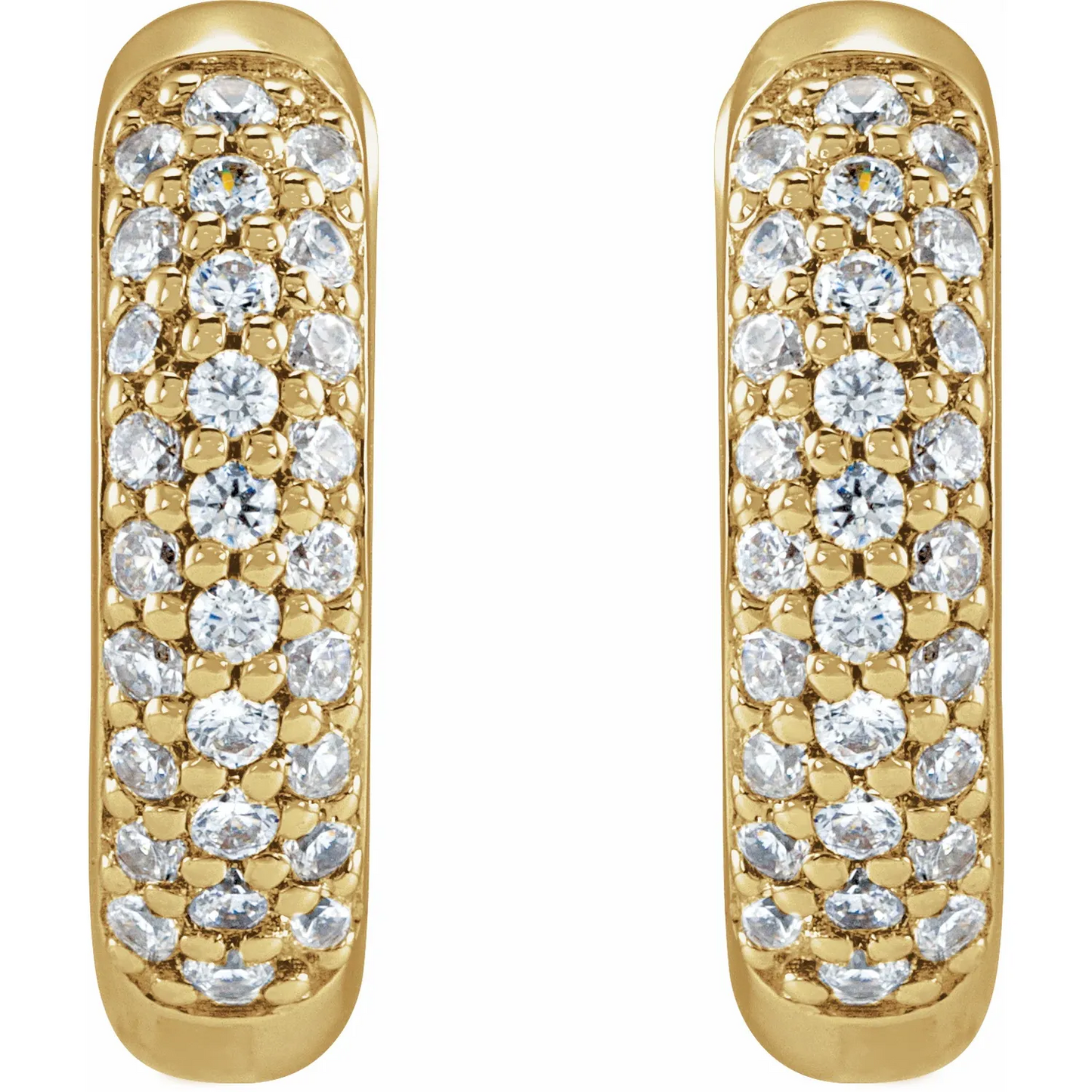 14K 1/4 CTW Lab-Grown Diamond 12 mm Hinged Hoop Earrings