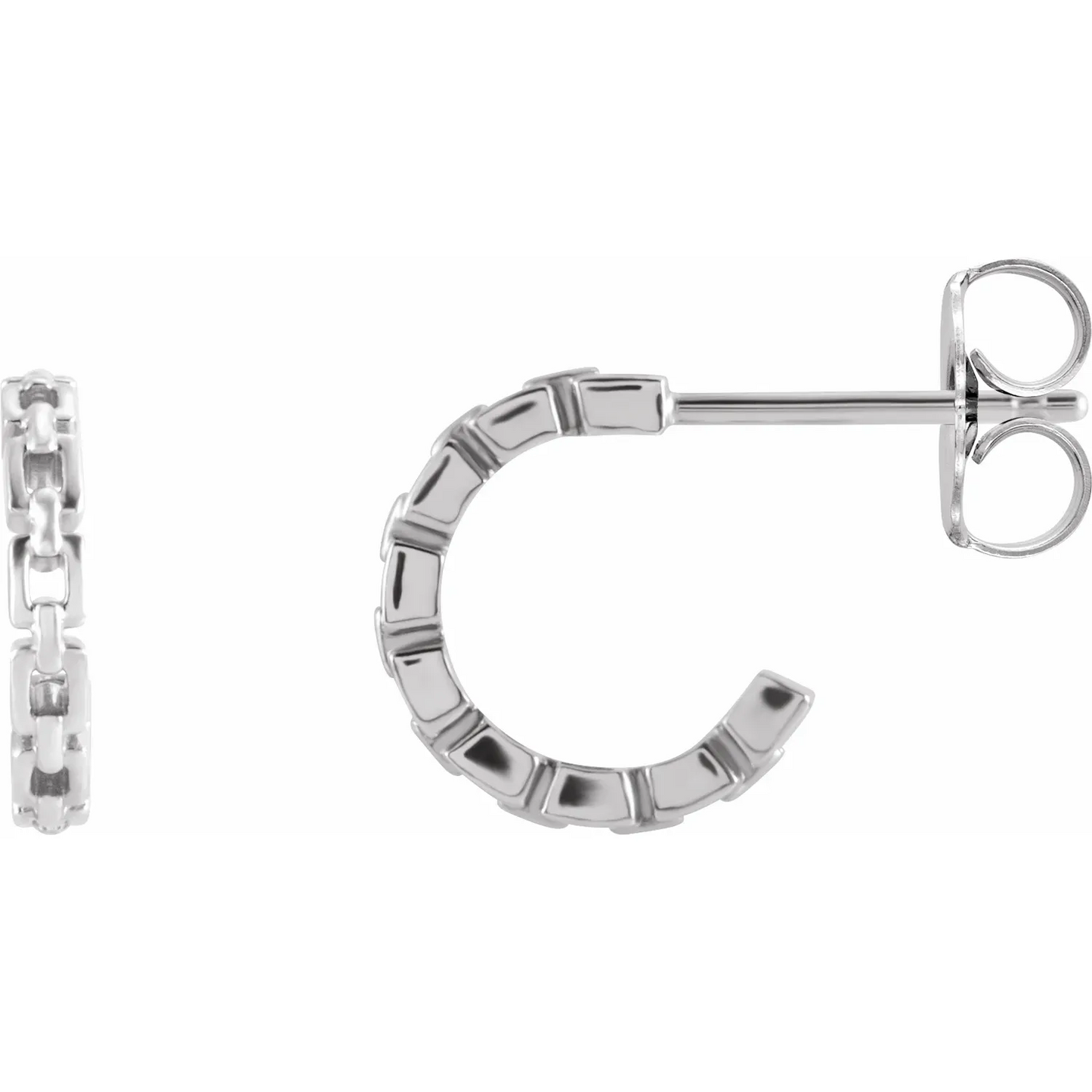 14K Chain Link 10.2 mm Hoop Earrings