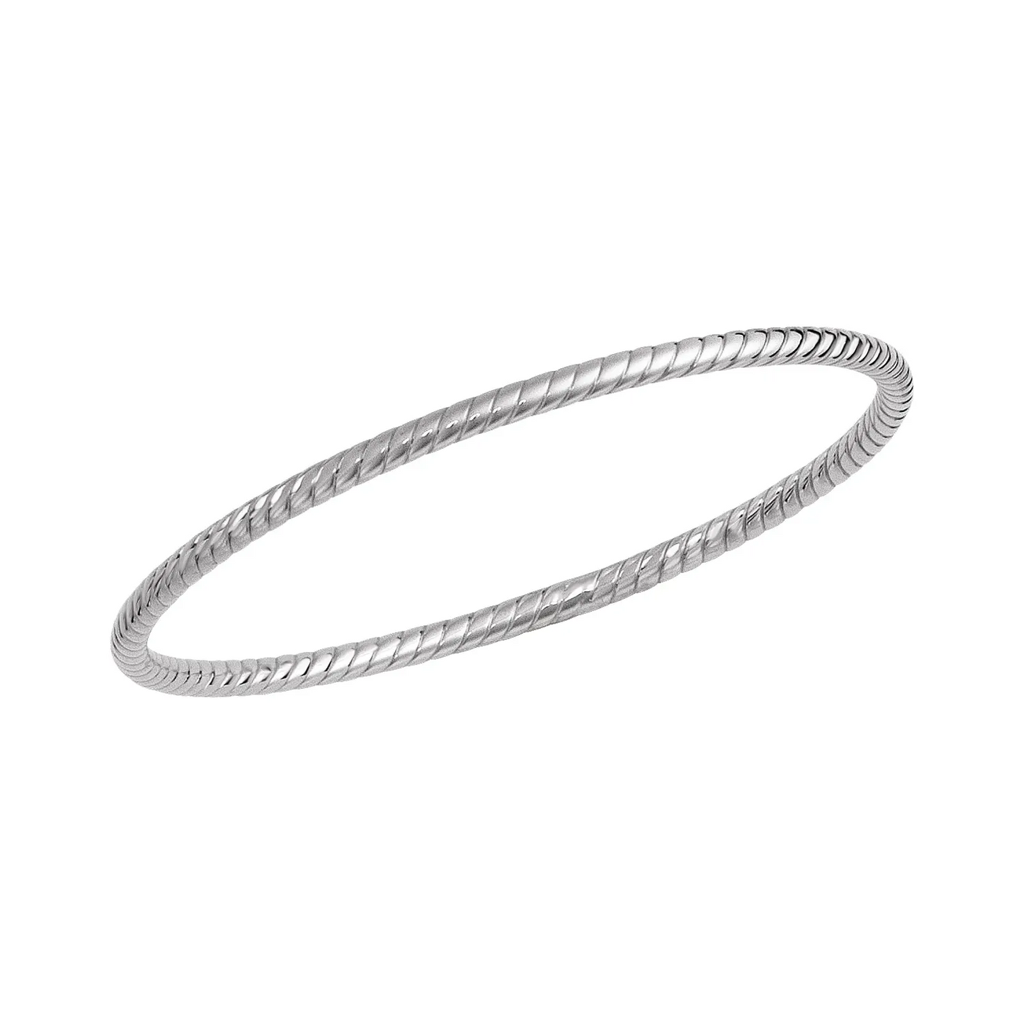 14K 3 mm Twisted Bangle 7 1/2" Bracelet