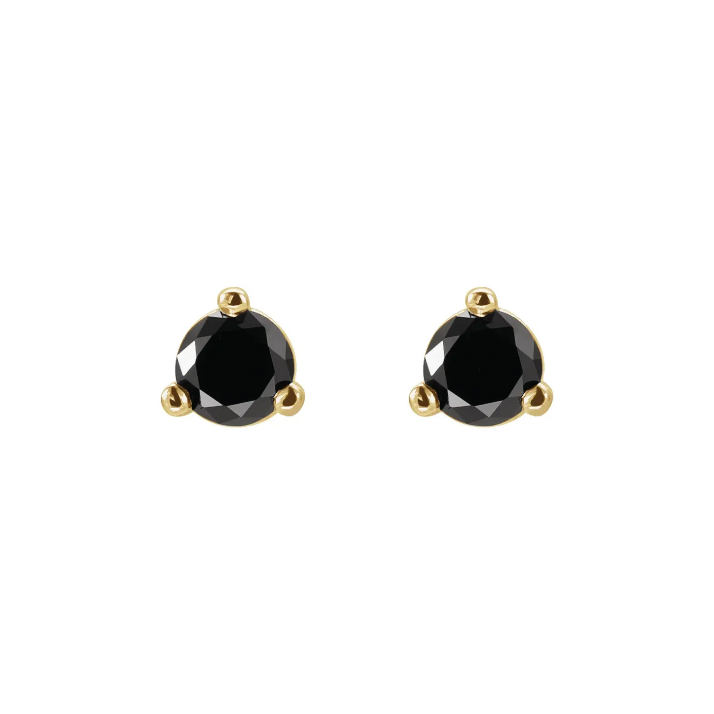 14K Yellow 1/8 CTW Natural Black Diamond Earrings