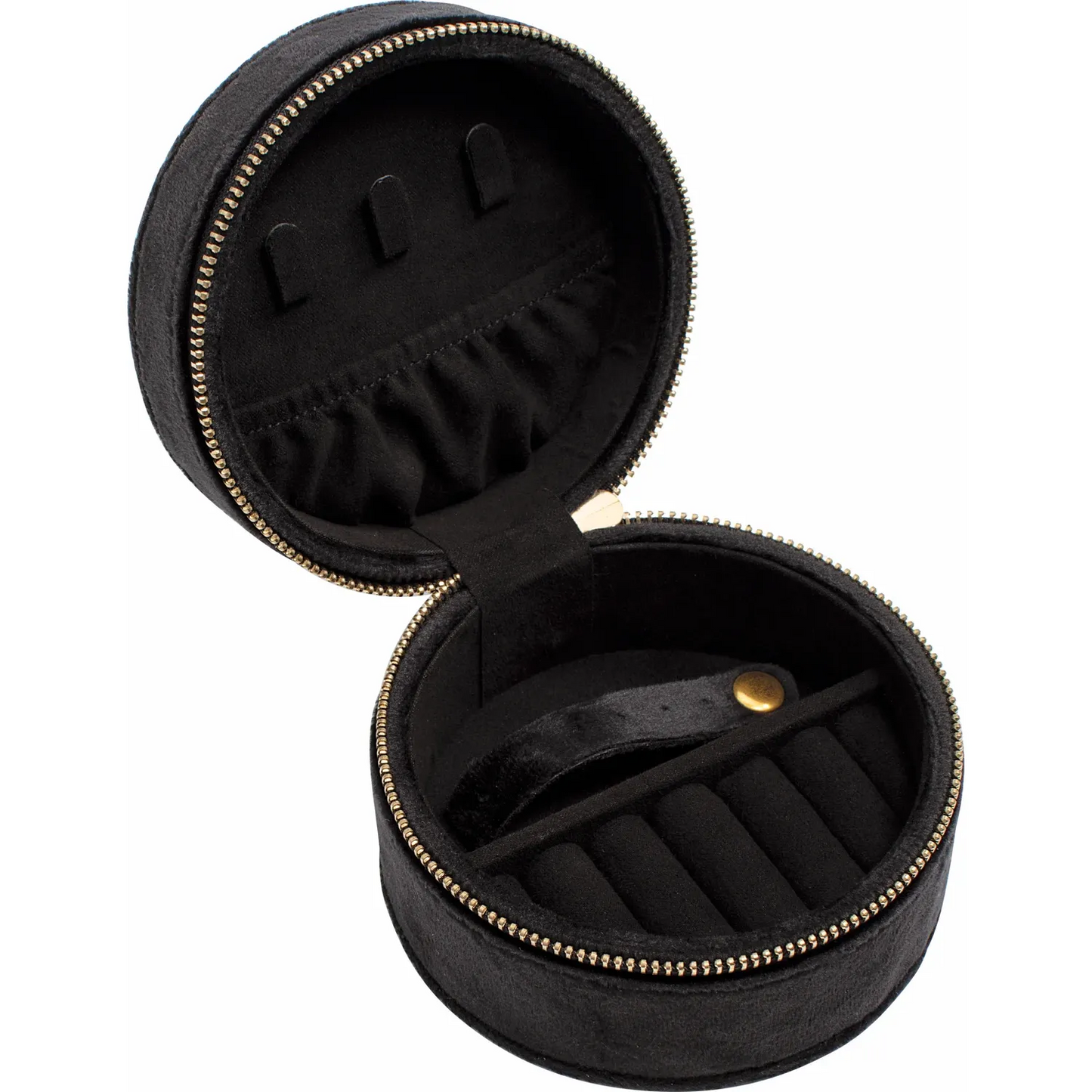 Velvet Round Jewelry Travel Case