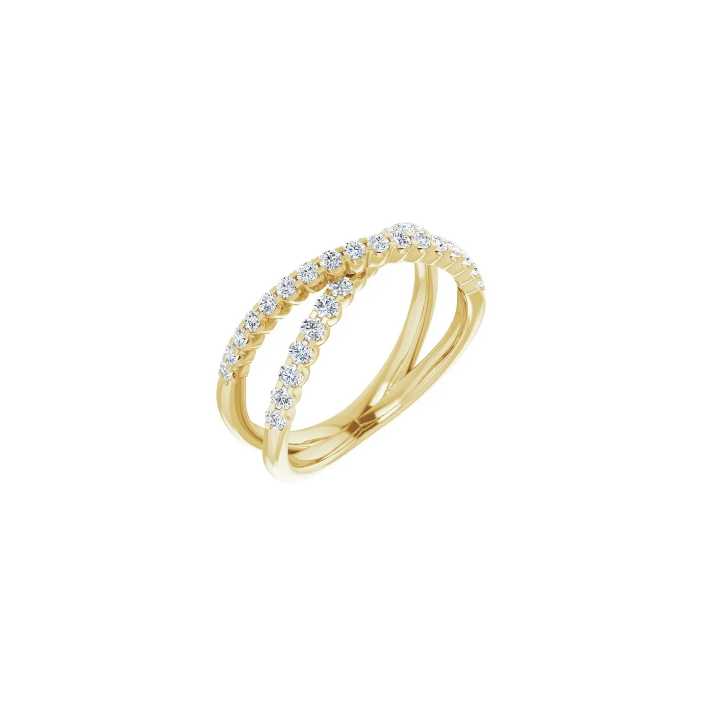 14K Yellow 1/2 CTW Natural Diamond Criss-Cross Ring