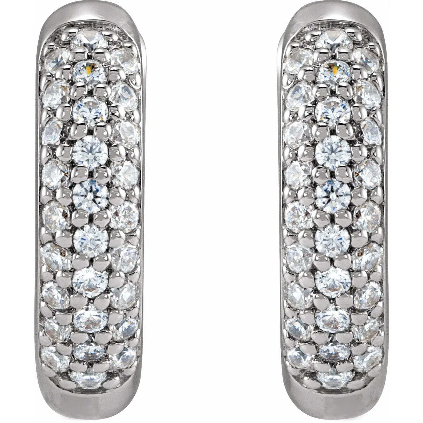 14K 1/4 CTW Lab-Grown Diamond 12 mm Hinged Hoop Earrings