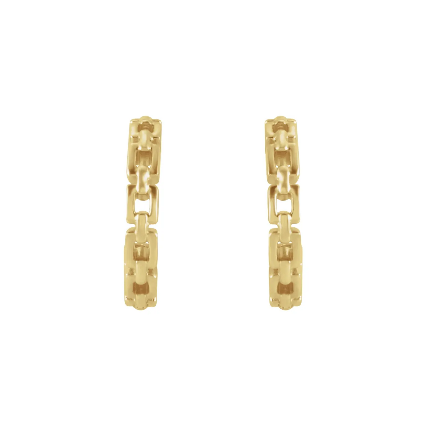 14K Chain Link 10.2 mm Hoop Earrings