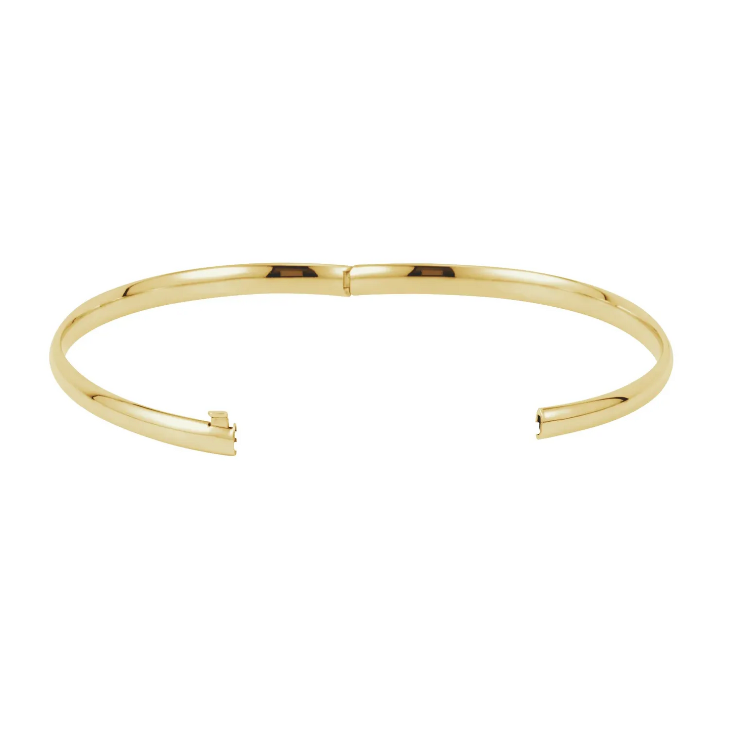 14K Yellow 4 mm Hinged Bangle 7" Bracelet