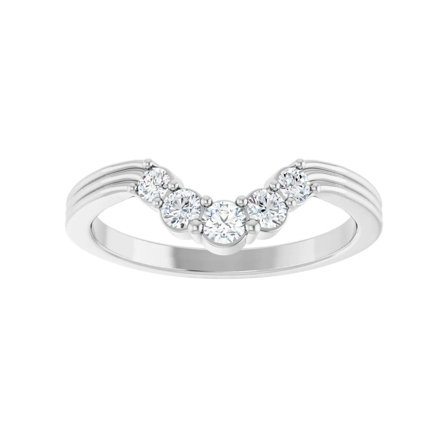 14K 1/4 Natural Diamond Contour Band