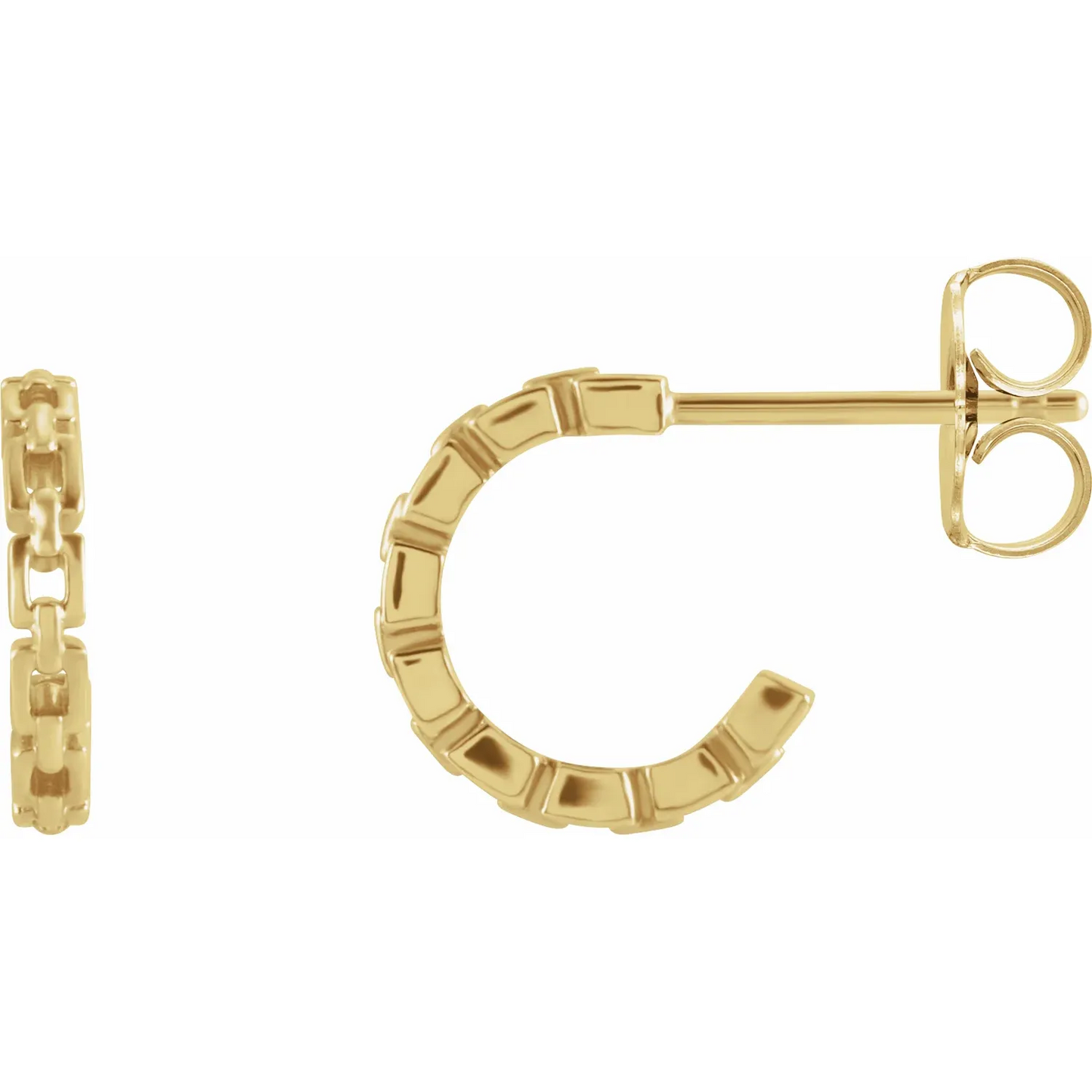 14K Chain Link 10.2 mm Hoop Earrings