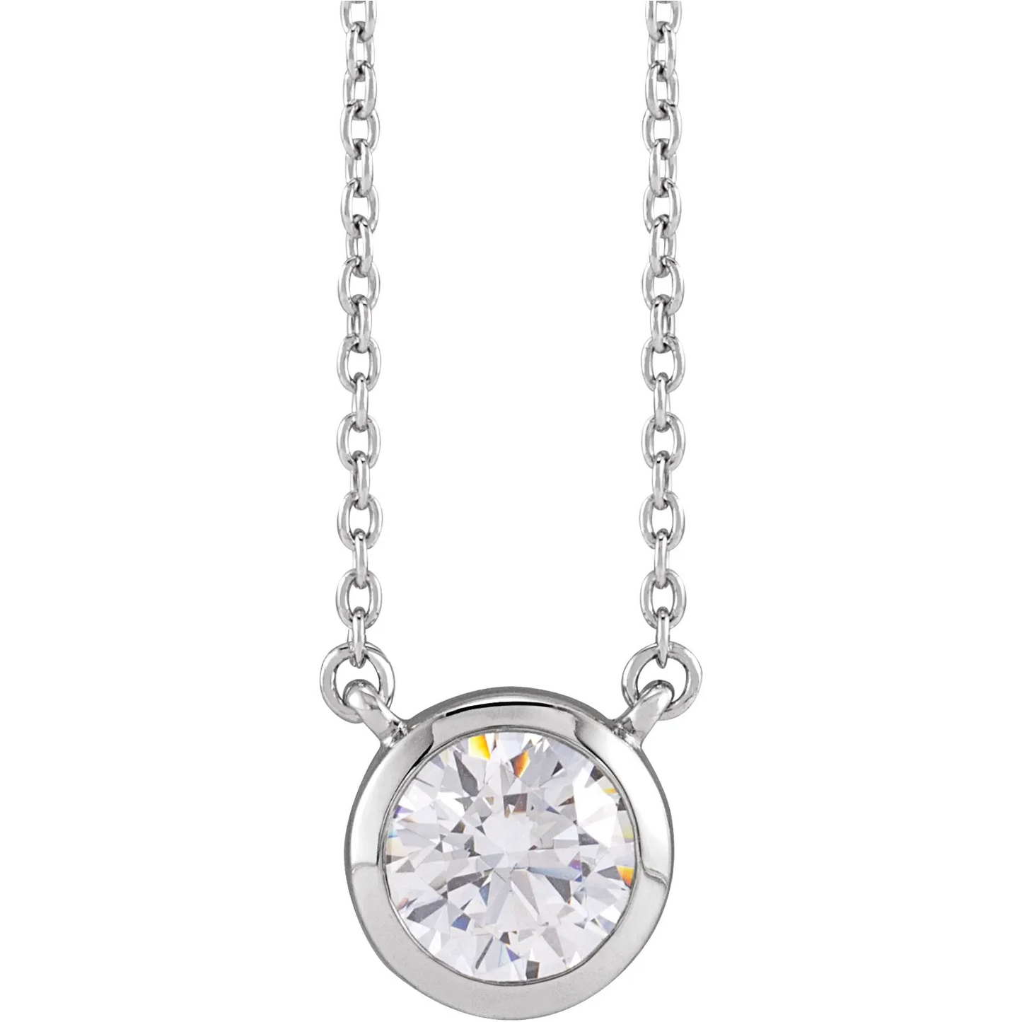 14K 1 CTW Lab-Grown Diamond Adjustable 16-18" Necklace