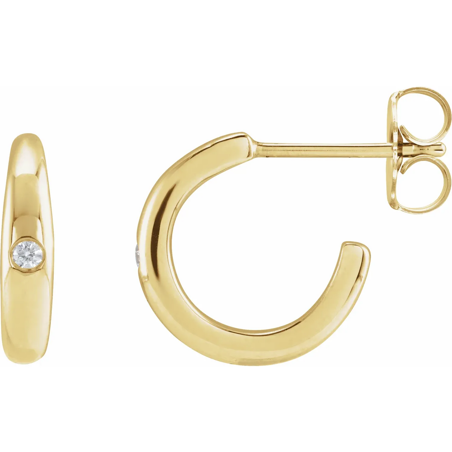 14K .03 CTW Natural Diamond 12 mm Hoop Earrings