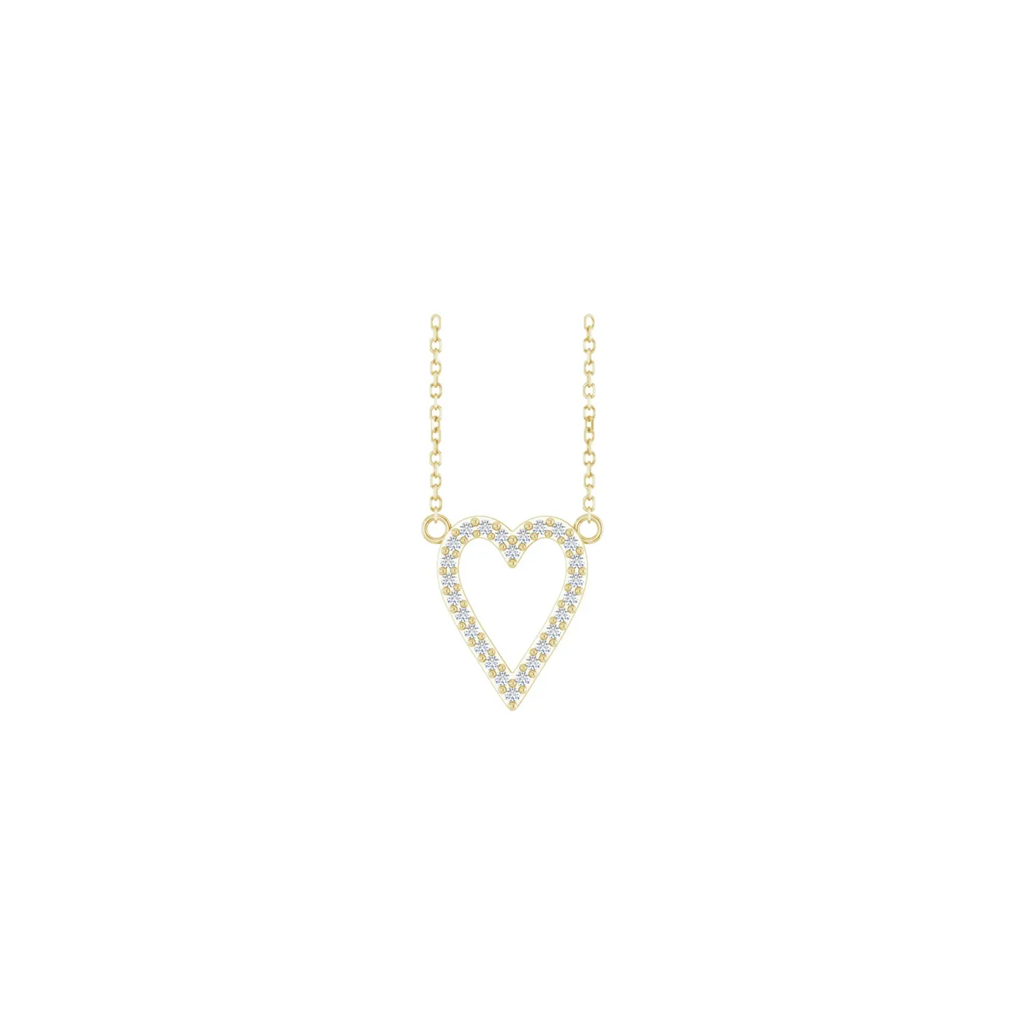 14K Yellow 1/6 CTW Natural Diamond Heart 18" Necklace