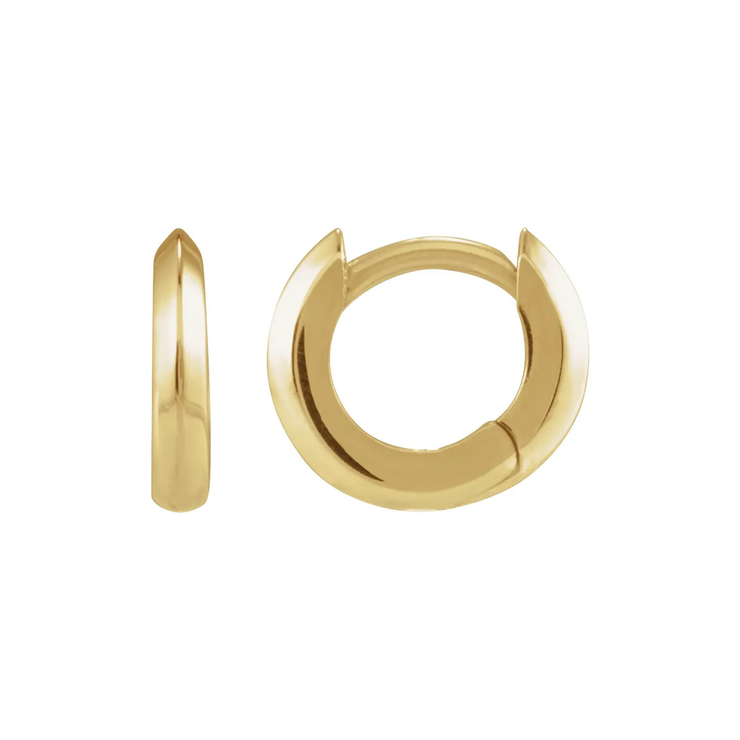 14K Knife-Edge Hinge 10 mm Hoop Earrings