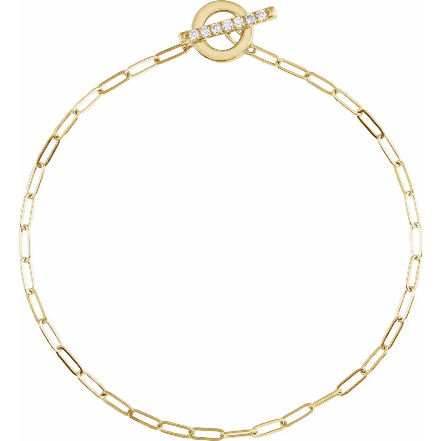 14K Yellow 1/10 CTW Natural Diamond Toggle 7" Bracelet