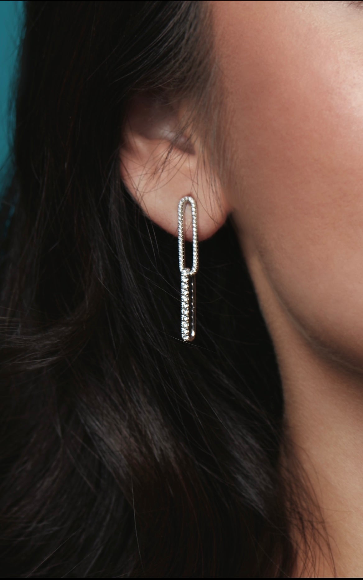 14K 1/2 CTW Lab-Grown Diamond Elongated Link Earrings