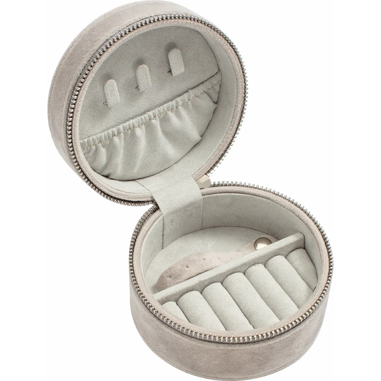 Velvet Round Jewelry Travel Case