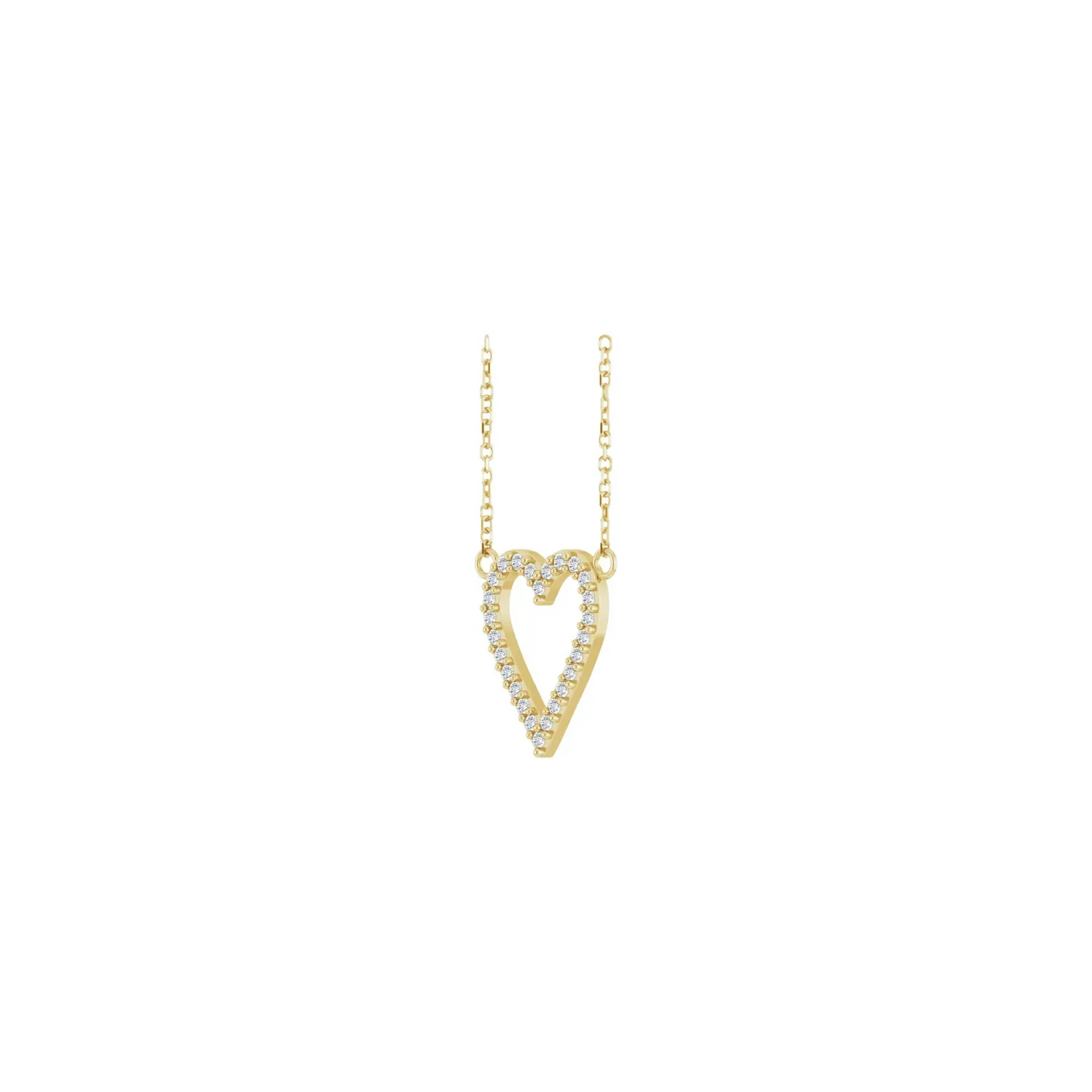 14K Yellow 1/6 CTW Natural Diamond Heart 18" Necklace