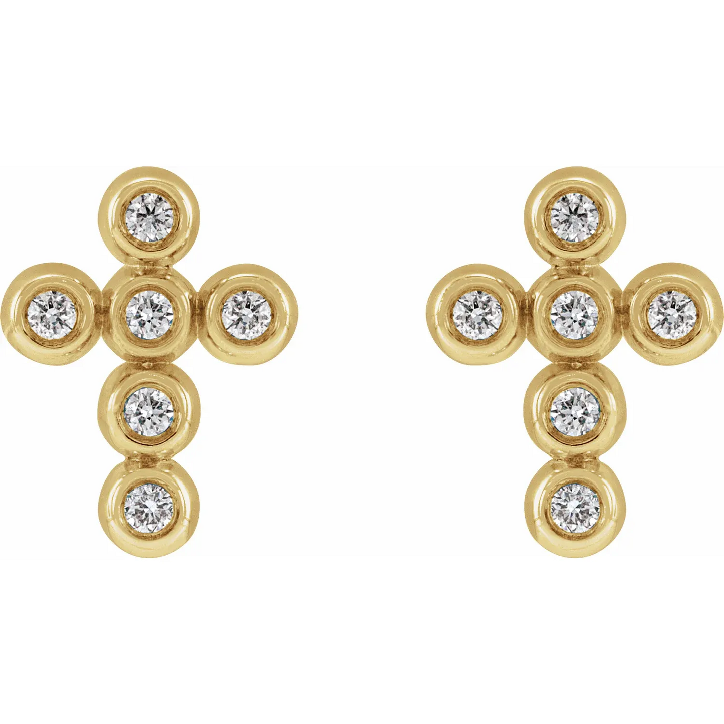 14K Yellow .08 CTW Natural Diamond Cross Earrings