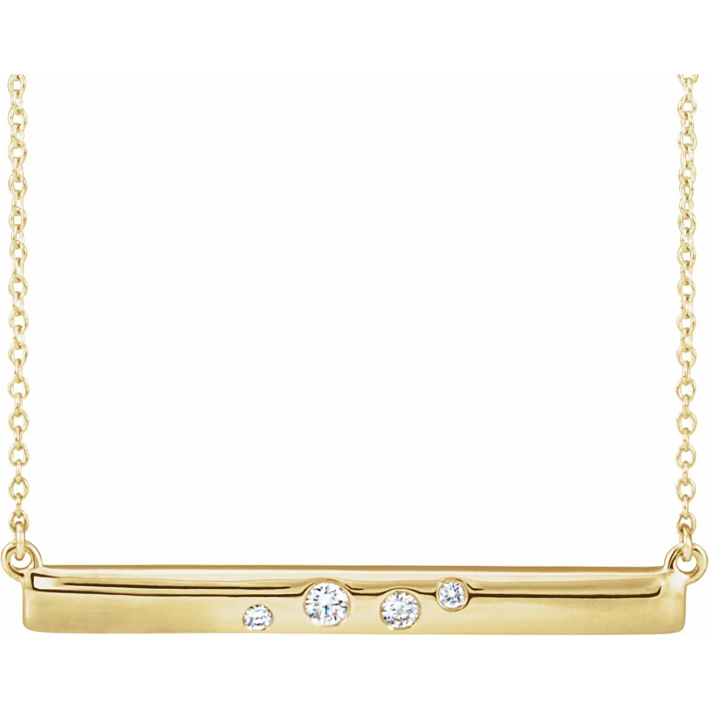 14K Yellow 1/10 CTW Natural Diamond Bar 16-18" Necklace