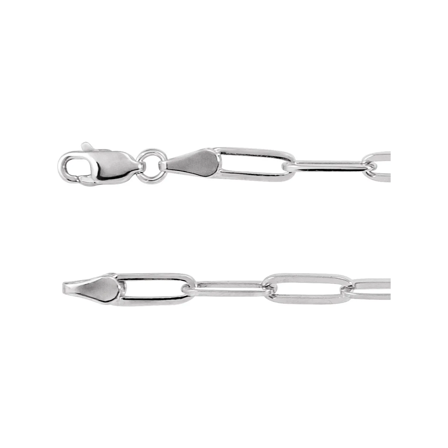 3.85 mm Paperclip-Style Necklace