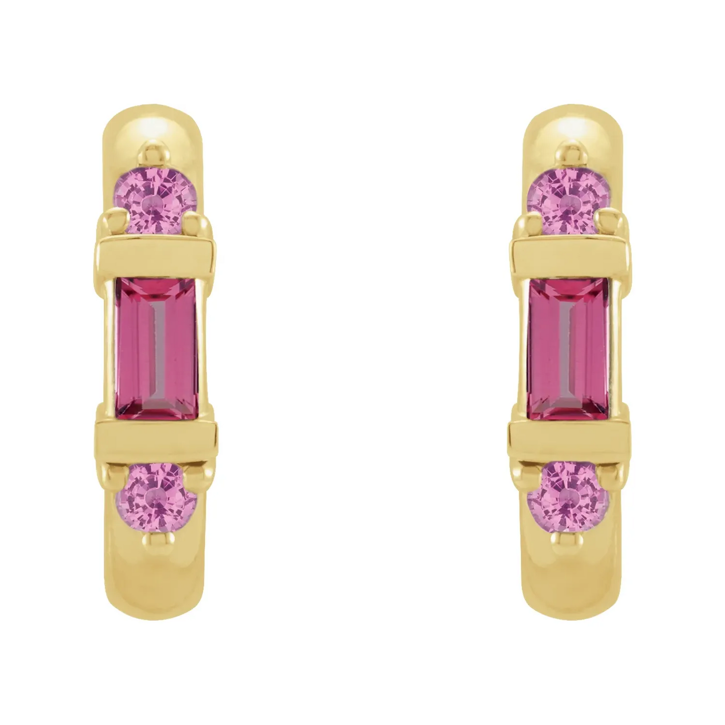 14K Yellow Natural Hoop Earrings