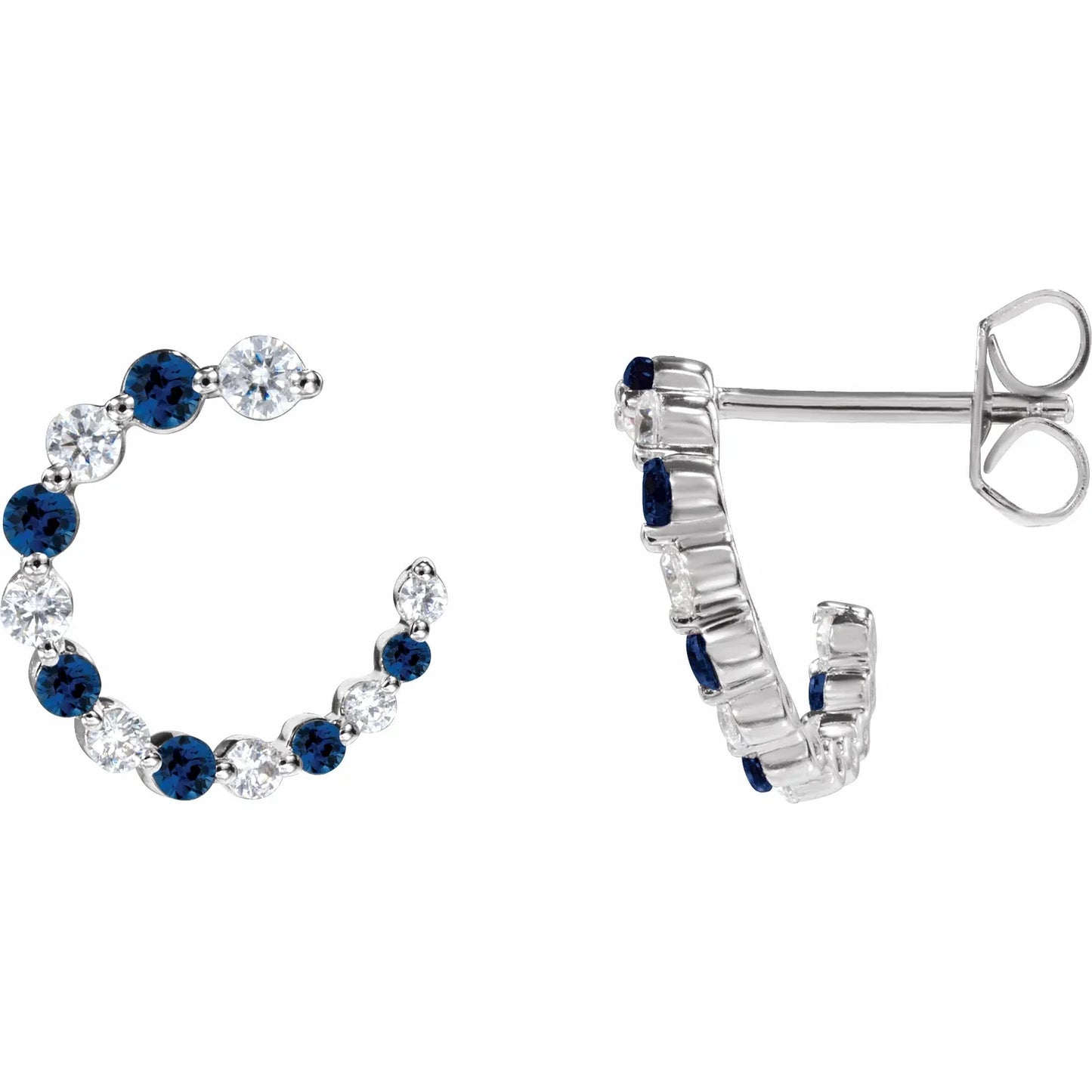 14K White & 1/3 CTW Natural Diamond Hoop Earrings