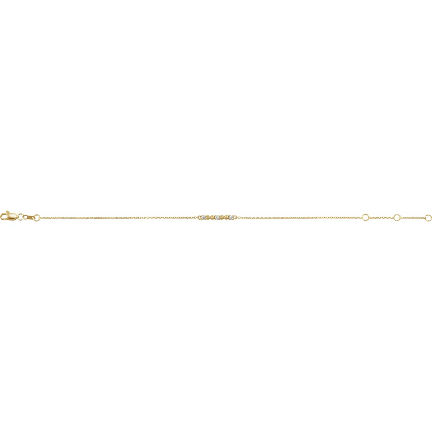 14K Yellow 1/10 CTW Natural Diamond Beaded Bar 6 1/2-7 1/2" Bracelet