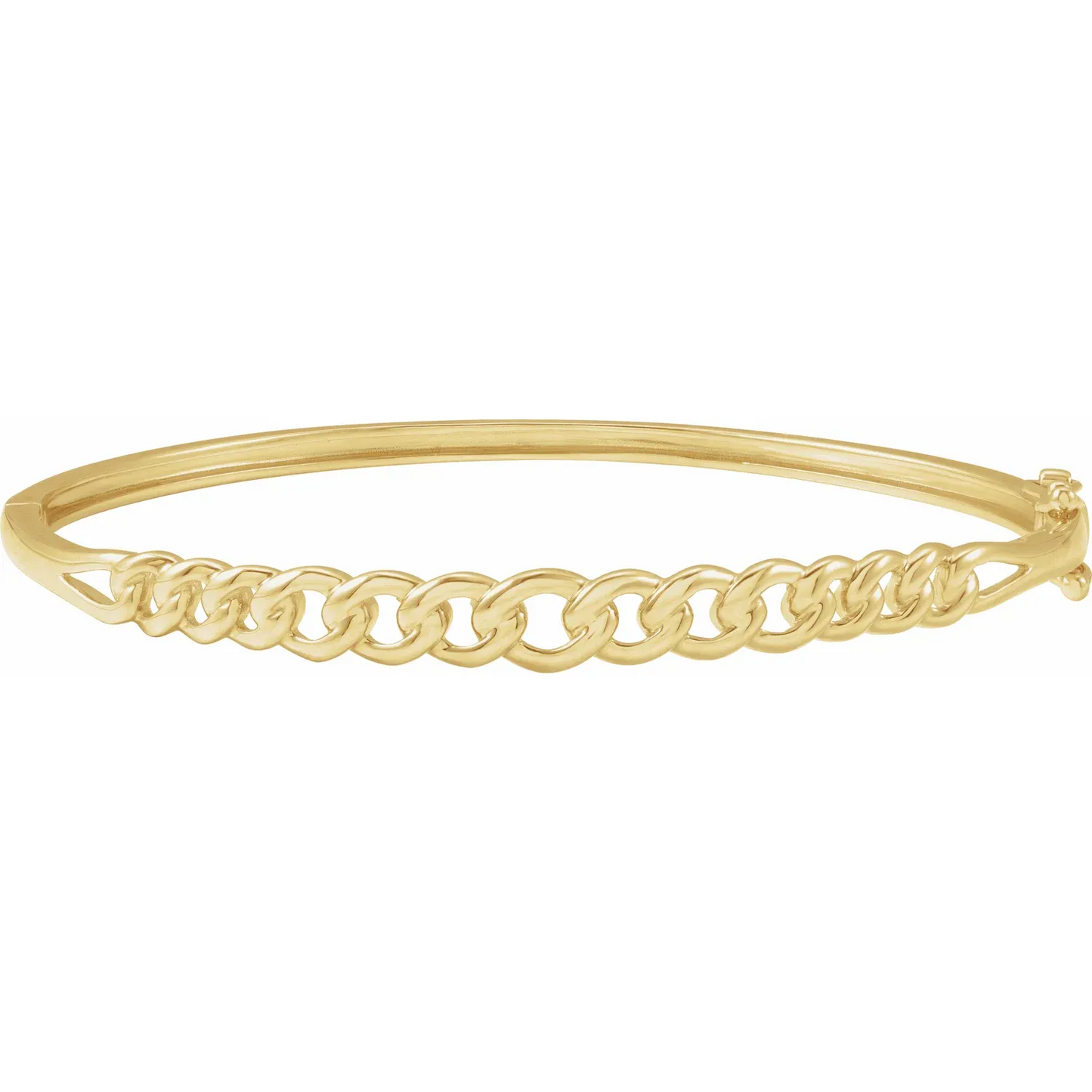 14K Yellow 5.8 mm Chain Link Bangle 7" Bracelet