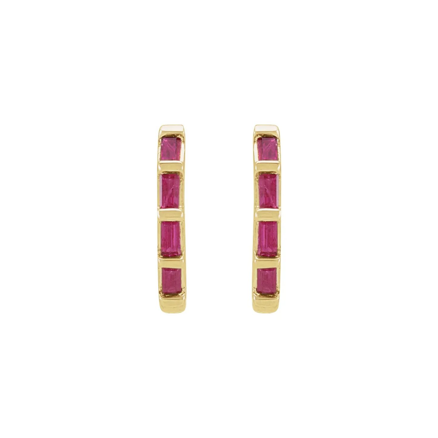 14K Yellow Natural Huggie Earrings