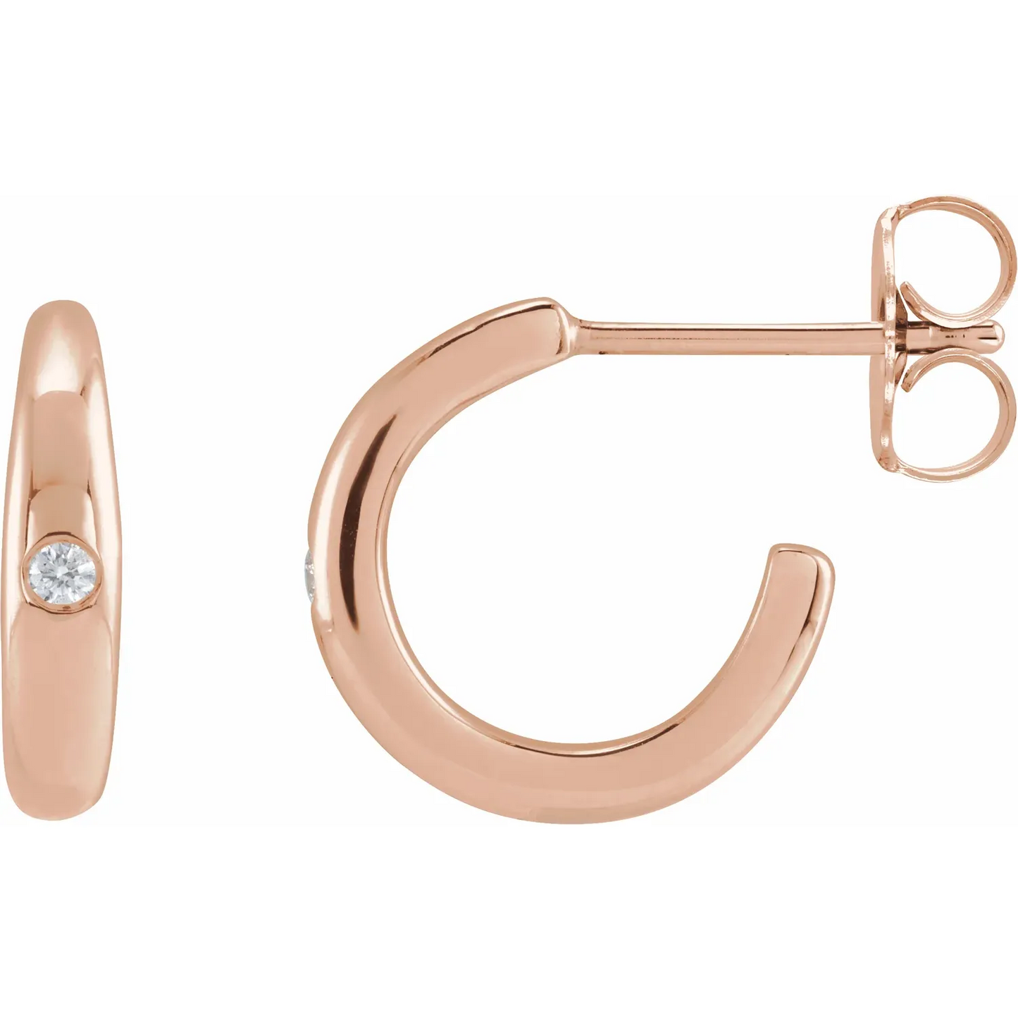 14K .03 CTW Natural Diamond 12 mm Hoop Earrings
