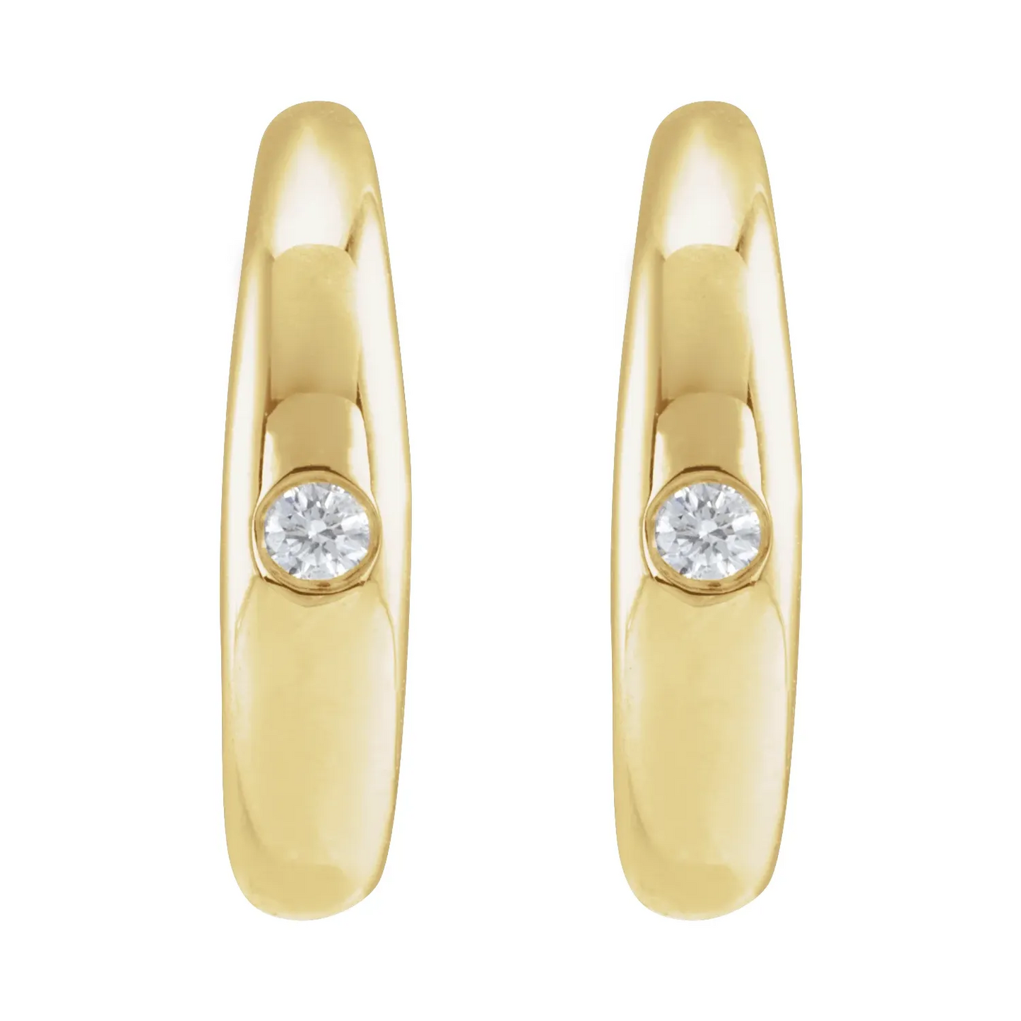 14K .03 CTW Natural Diamond 12 mm Hoop Earrings