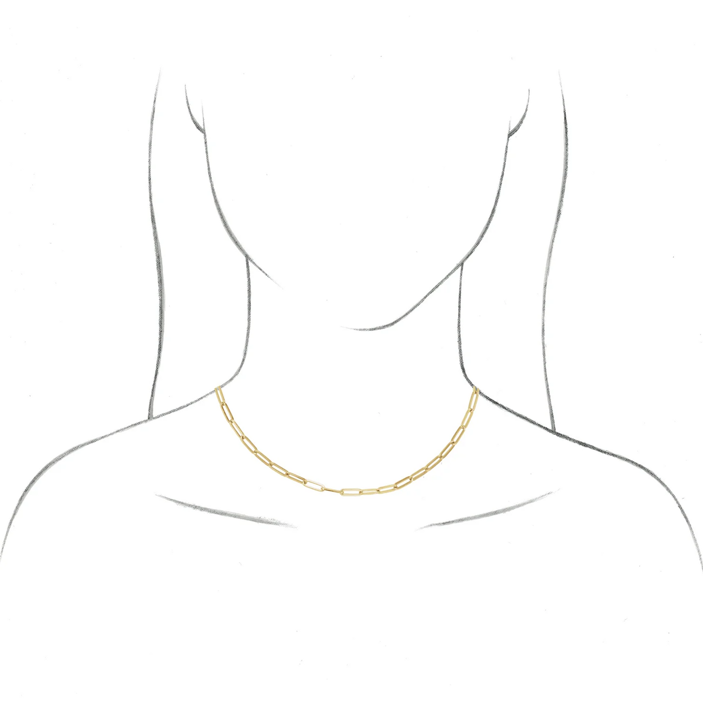 3.85 mm Paperclip-Style Necklace